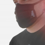 Person wearing a black Swellone face mask.