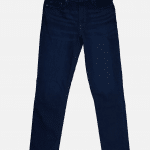Skinny Leg blue jeans, dark, front view.