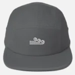 Gray 5 panel camper hat with Swellone logo.